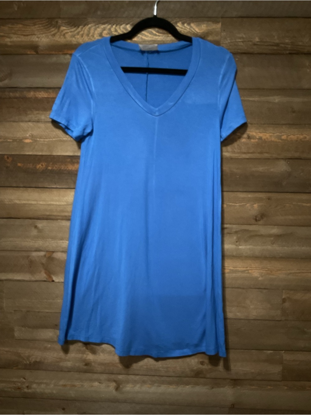 Everly Women’s Blue T-Shirt Short Sleeve V-Neck Dress Size Small